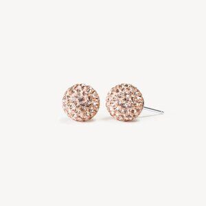 Hillberg & Berk medium sparkle ball necklace & earrings, champagne/light pink